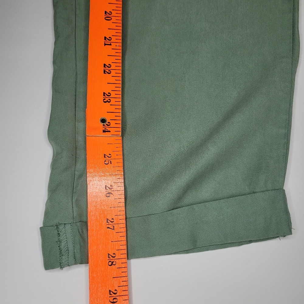 Saks Fifth Avenue Cargo Pants Women's Green Medium Elastic Tie Waist Boho Casual - Picture 8 of 11